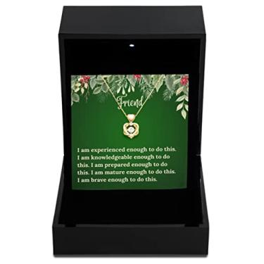 Imagem de SpreadPassion Colar de ouro com nó de coração, caixa de luxo, experiência de amigos, joias de incentivo experientes, presente para inspiração, presentes de incentivo para amigos, joia