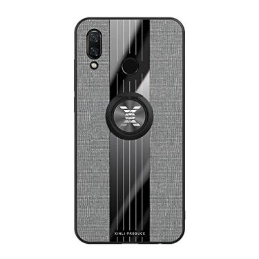 Imagem de Caso de capa de telefone de proteção Compatível com Huawei Nova 3 Case, com Magnetic 360° Kickstand Case, Multifuncional Case Cloth Textue Shockproof TPU Protective Duty Case (Color : Gris)