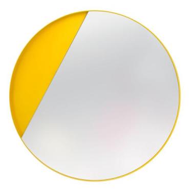 Imagem de Espelho Decorativo Meia Lua Amarelo 50 Cm Redondo - E2g Design