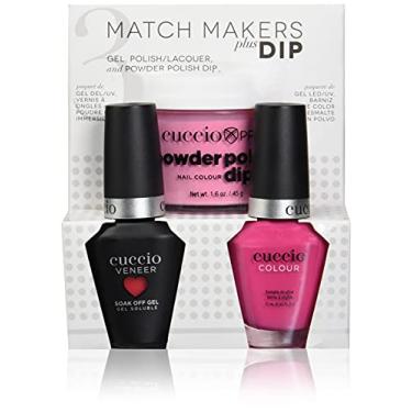 Imagem de Match Makers Plus Dip – Hot Thang da Cuccio para mulheres – 3 unidades de sistema de polimento de pó profissional de 45 g, gel de banho de 12,5 g, esmalte de unhas colorido de 12 g