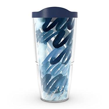 Imagem de Tervis Yao Cheng - Scribbles in Blue Made in USA Copo de viagem com isolamento térmico de parede dupla mantém as bebidas frias e quentes, 680 g, clássico