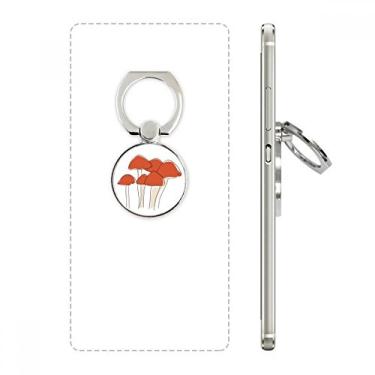 Imagem de Suporte de anel de telefone com padrão de ilustração de linha de cogumelo com alça ajustável