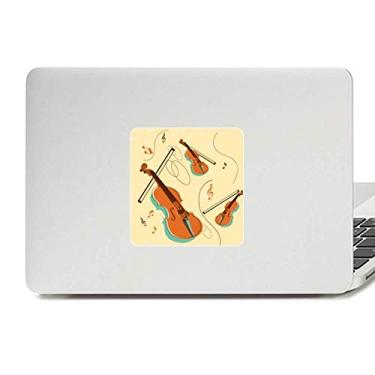 Imagem de Adesivo de vinil com estampa de instrumentos musicais de violino, paster, laptop, decoração de policarbonato