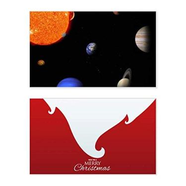 Imagem de Planeta Vermelho Azul Escuro Céu Noite Feriado Feliz Natal Cartão de Parabéns Mensagem de Natal