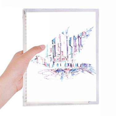 Imagem de Caderno Crowd Cars Skyscraper Aquarela Diário Folhas Soltas Recarregável Diário Papelaria