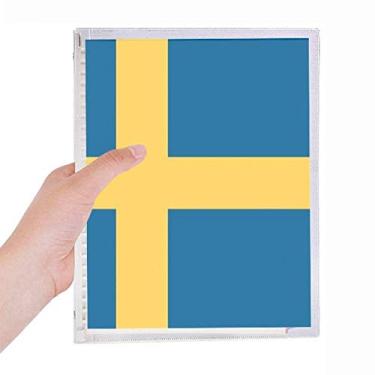 Imagem de Caderno de folhas soltas com a bandeira nacional da Suécia, diário recarregável