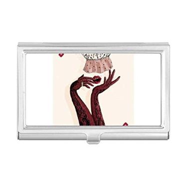 Imagem de Porta-cartões de visita com padrão de diamante Q da Playing Cards