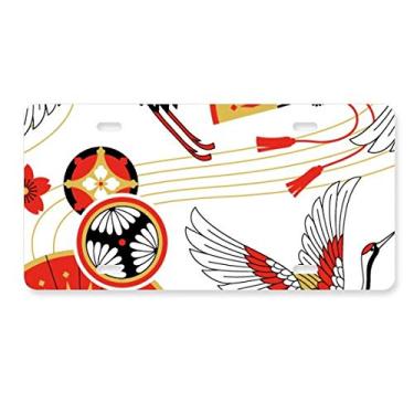 Imagem de DIYthinker Placa de licença com padrão Sakura para ventilador dobrável em aço inoxidável