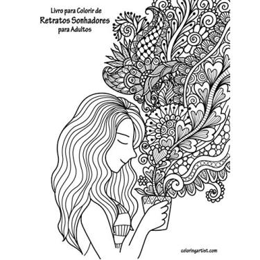 Imagem de Livro para Colorir de Retratos Sonhadores para Adultos: 1