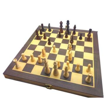 Jogo de tabuleiro xadrez dama 3 em 1 chess set pequeno hoyle