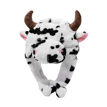 Imagem de YIJU Bonito gorro chapéu moda quente, pelúcia animal inverno chapéu de para acessórios de foto, vestir, adultos crianças, férias, BRANCO