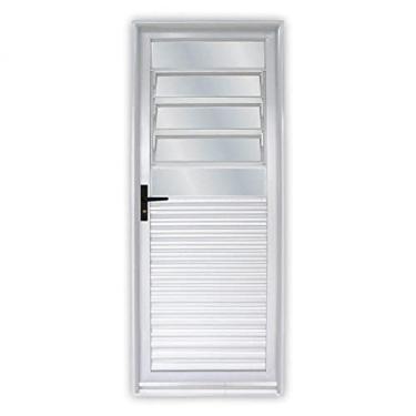Imagem de Porta de Giro Laminada Basculante Vidro Esquerda Mgm Branco