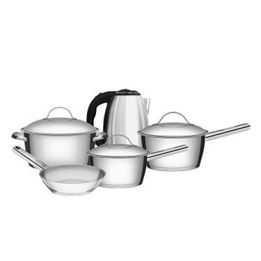 Imagem de Conjunto de Panelas Allegra Inox 4 Peças E Chaleira Elétrica ECH01 1,8L 220v - Eos