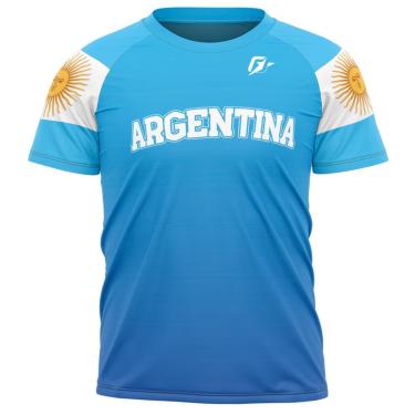 Imagem de Camiseta Filtro UV Infantil Argentina Bandeira OverFame Azul Escuro-Masculino