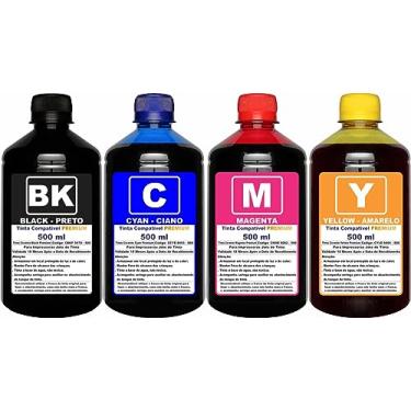 Imagem de Kit Tinta 4x500ml Compatível Para Impressoras L3150 L3250 L3210 L3110 L5190 Refil 544