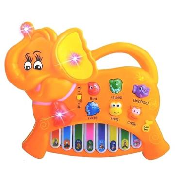 Imagem de Piano Musical Fazendinha De Bichos Luzes E Músicas Elefante Laranja Brinquedo Baby Musical