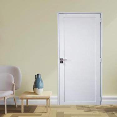 Imagem de Porta Lambril de Alumínio 210 x 90cm com Maçaneta Premium Linha 30 Lado Esquerdo Esquadrias Bergamo Branco