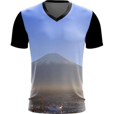 Imagem de Camiseta Gola V Dryfit Monte Fuji Japão Vulcão Japan Vulcan 4V - Kasub