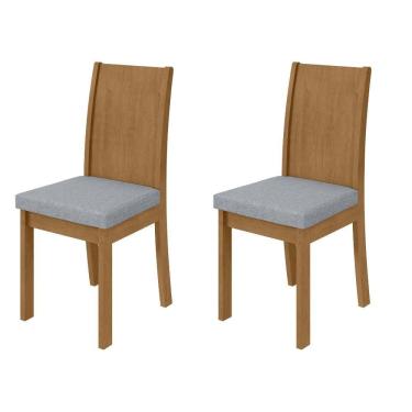 Imagem de Conjunto 2 Cadeiras Athenas Amêndoa/Linho Cinza claro Lopas