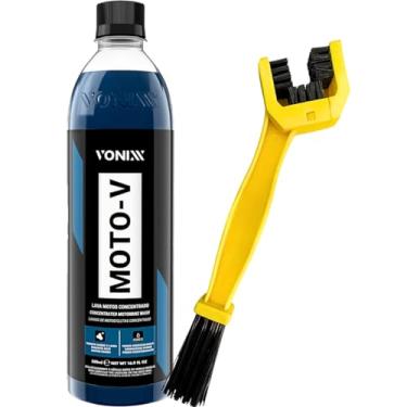 Imagem de Moto-v Shampoo Desengraxante Para Lavar Motos Vonixx 500ml Escova corrente Detailer