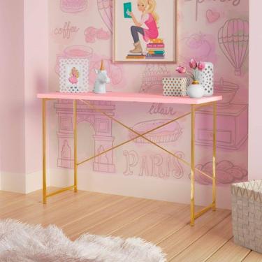 Imagem de Aparador Industrial Infantil Princesa Aço Carbono Klm Dourado-rosa