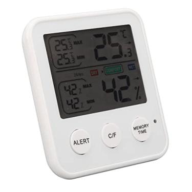 Imagem de Termômetro Digital Higrômetro, Medidor de Umidade de Temperatura Lcd Com Estrutura Segura de 45 ° para Escritório (Branco)