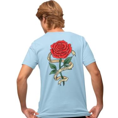 Imagem de Camisa Camiseta Genuine Grit Masculina Estampada Algodão 30.1 Roses - P - Azul Bebe