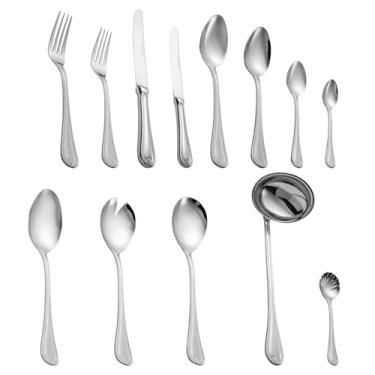 Imagem de WOLFF Faqueiro de Aço Inox Geneve 101 Peças Sem Estojo - Jogos de Talheres - Mesa Posta - Utensílios de Cozinha, Enxoval, Casamento, Decoração