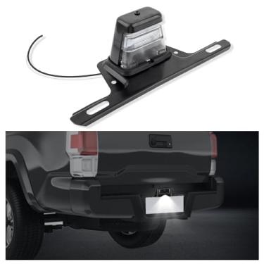 Imagem de IHOTDER Kit de luz de placa de licença com suporte de placa de licença de reboque, conjunto de luz de placa de licença de LED à prova d'água para iluminação de luz, luzes de etiqueta para placa de