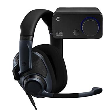 Imagem de Epos H6Pro Open Back + GSX 300 Audio Gaming Bundle para Windows e PC, microfone de elevação para mudo, surround 7:1, Bass Boost, 1001166, Preto