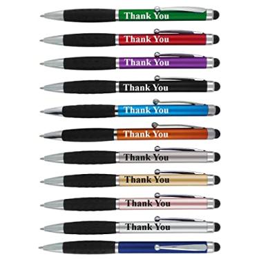Imagem de Canetas Stylus para presente "Thank You" para dispositivos com tela sensível ao toque – 2 em 1 Combo Pen – para apreciação dos funcionários, eventos e festas, pacote com 25, multicolorido