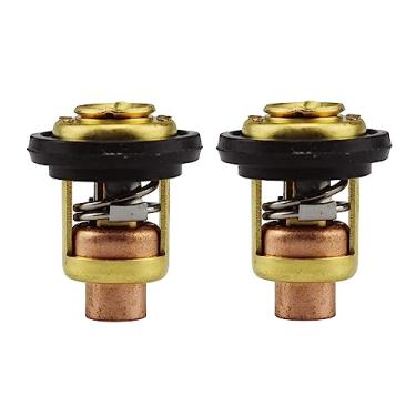 Imagem de 6E5-12411-30-00 2 peças Kit de termostato de válvula de termostato de motor de barco compatível com YAMAHA 2-Stroke HP 15HP 25HP 30HP 40HP-250HP motor de popa substituir 688-12411 6H3-12411 6E5-12411
