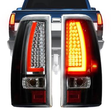Imagem de Bomusou Conjunto de luz traseira para Chevy Silverado 1999-2002 1500 2500 HD, GMC Sierra 1500 2500 HD 1999-2003, par de luzes de freio, lentes transparentes