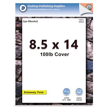 Imagem de 50 folhas – cartolina extra grossa de 21,6 cm x 35,5 cm para impressoras a jato de tinta ou laser – capa de 45 kg, papel pesado para impressora de 271 g/m² – Acabamento fosco branco – Ótimo para
