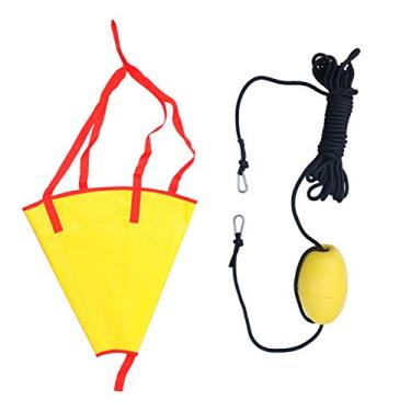 Imagem de METER STAR Meia de deriva laranja/azul de 61 cm, âncora marítima com corda de reboque de caiaque de 9,8 m, sistema de freio marítimo para barco marítimo/iate/jet ski/inflável/barco a motor/barco a