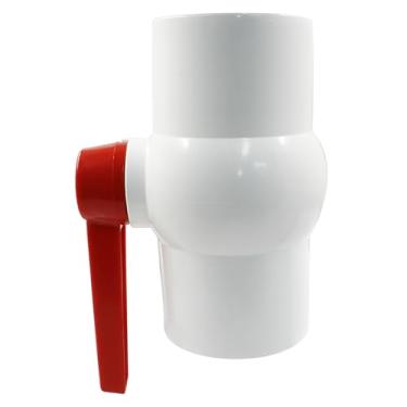 Imagem de Cionyce 1 peça de válvula de esfera de PVC de 7,6 cm soquete de válvula de desligamento de tubo de água com alça em T vermelha para linhas de abastecimento de água fria - durável e eficiente