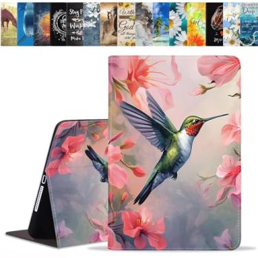 Imagem de BWOOLL Capa para Samsung Galaxy Tab S6 Lite 10,4 polegadas 2022/2020 modelo (SM-P610/P613/P615/P619), capa fina e leve de couro PU com suporte para despertar/hibernar automaticamente, flores de