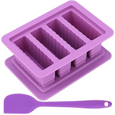 Imagem de KeFanta Molde de manteiga de silicone, bandeja de moldes de manteiga com tampa, máquina de manteiga grande com espátulas de silicone de grau alimentício, recipiente retangular para brownies, manteiga