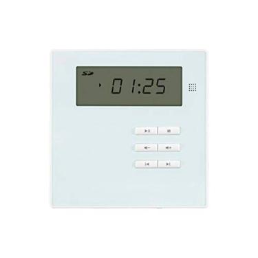 Imagem de Monoprice Amplificador de música de áudio comercial para montagem na parede – com Bluetooth, Aux, FM e controle remoto infravermelho, branco