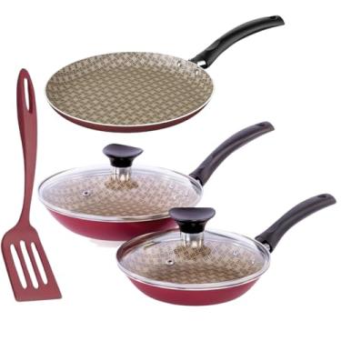 Imagem de Jogo de Frigideiras Tramontina 4pçs Alumínio Antiaderente Starflon Max - Panquequeira + Frigideira 16 e 20cm