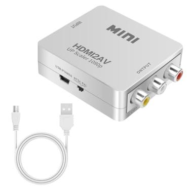 Imagem de YAODHAOD Adaptador HDMI-3RCA HDMI macho para 3 RCA fêmea composto vídeo áudio VA componente adaptador conversor adequado para HDTV DVD e a maioria dos dispositivos de projetores LCD (conversor HDMI
