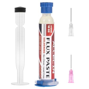 Imagem de ALLECIN Fluxo de solda No Clean 559 10CC 10 mL Seringa de pasta de fluxos de solda para eletrônicos 10 mililitros com ferramenta de distribuição de agulha (pacote com 1 peça)