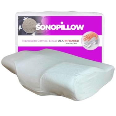 Imagem de Travesseiro Cervical Ergo Sonopillow USA Infrared Com Capa - Ortopédico Original, Sonofix i wanna pillow to sleep.