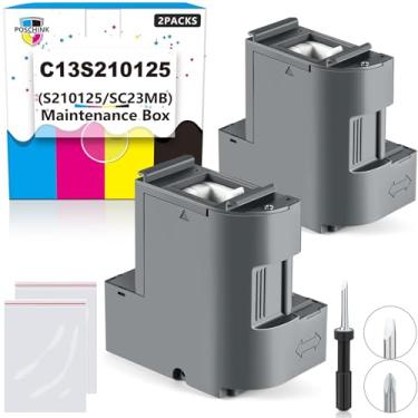 Imagem de C13S210125 Caixa de manutenção de tinta (S210125/SC23MB), substituição de tanque de tinta para resíduos compatível com impressoras de tinta EPSON Surecolor SC-F170 F100 F150 - 2 pacotes