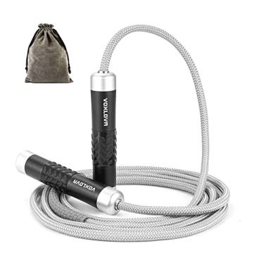 Imagem de Corda de pular pesada – Cordas de salto pesado premium com cabo extra grosso ajustável, alças de silicone de alumínio, rolamentos de esferas de alta velocidade corda profissional para Crossfit MMA