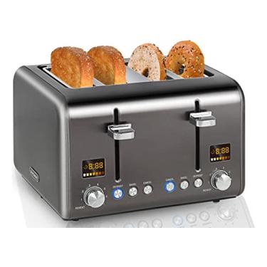 Imagem de Torradeira De Pão De Aço Inoxidável Seedeem Toaster De 4 Fat SEEDEEM