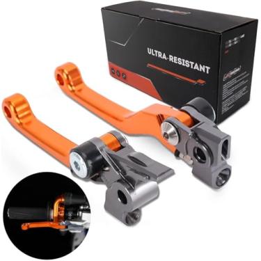 Imagem de JFG RACING Alavancas de freio de embreagem dobráveis Dirt Bike, alavancas de separação CNC para 125 150 250 300 350 450 500 SX XC EXC SXF EXCF XCW XCF TPI XCFW SMR-Laranja