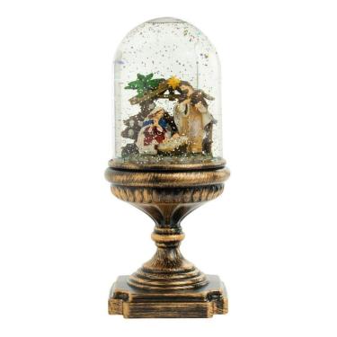 Imagem de Luminária Natalina Grande Castiçal Natal Presépio Neve 27cm