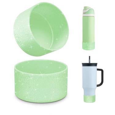 Imagem de 2 peças de bota de silicone com glitter para garrafa de água Owala 680 g, capa protetora antiderrapante para garrafas de água de aço inoxidável FreeSip/Twist/Flip acessórios