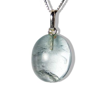 Imagem de Colar Cabochão Topázio Azul Pino Prata 950